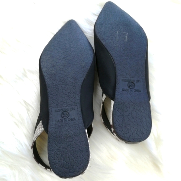 Madden Girl Black Slingback Pointed Toe Flats Size 5.5 - Picture 6 of 6